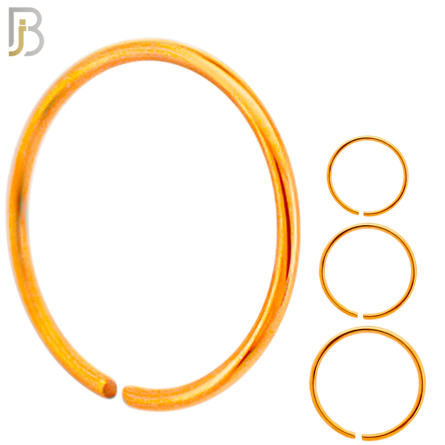 CT02R - Rose Gold  Plated 316L Surgical Steel Hoops Seamless Continuous Ring Twist to Open (PACK OF 6) image 0