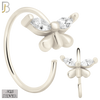 925-CT101-  925 Sterling Silver Butterfly Design with Zircon Nose Hoops (Pack of 6) image 0