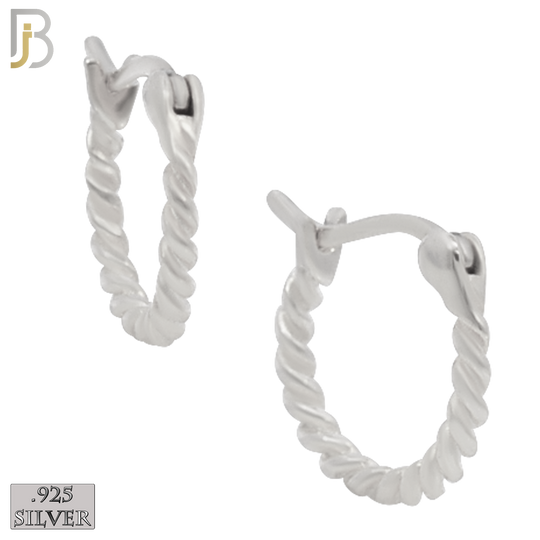 925-ES194 - .925 Sterling Silver Twisted Rope Design Hoop Earrings image 1
