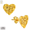 925-ES515 - 925 Sterling Silver Heart Nugget Push Back Earrings image 3