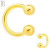 HS01G - 316L Surgical Steel Gold Plated Horseshoe Plain  Screw Ball External Threaded (PACK OF 6) image