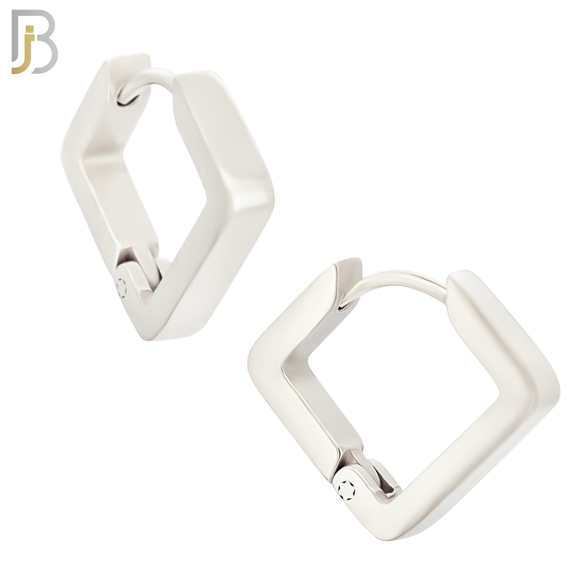 ES298 - 316L Stainless Steel Plain Huggies Inverted Square Shape Clip On image 1