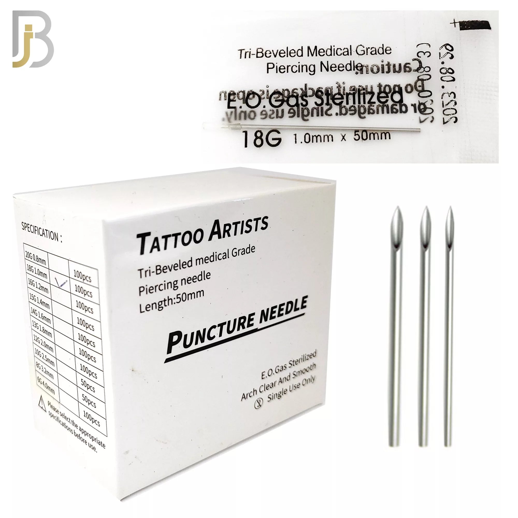 TS15 - Tri-Beveled Medical Grade Needles Sold Per 100 pcs - 14g image