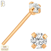 14-NR02D - 14k Solid  Gold Prong Setting  Round SI1 Diamond Nose Stud Bend-it Yourself, Nose Straight image