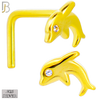 925-NR17LGSC - 925 Sterling Silver Dolphin with CZ L Shape Nose Ring (Pack of 6) image 2