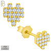 925-ES228 – 925 Sterling Silver Pixelated Heart Design Earring Stud with Multi Zircon image 2