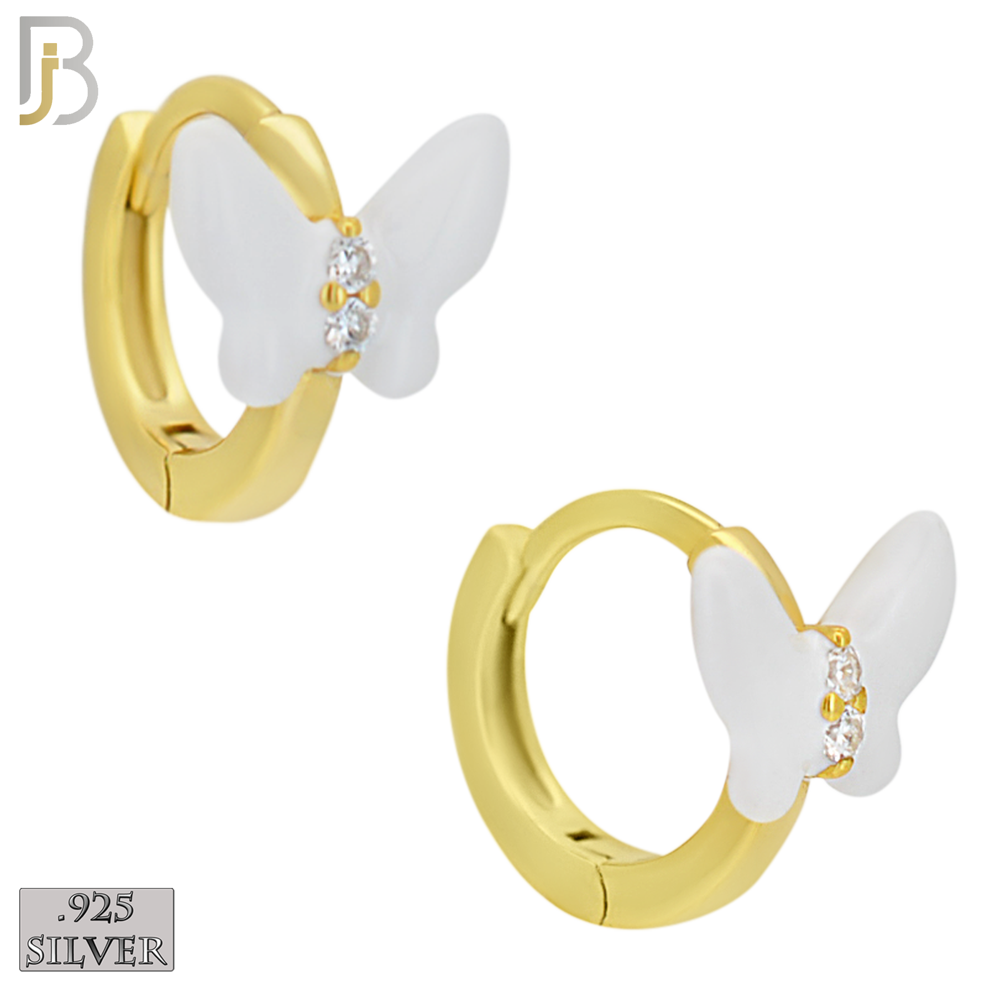 925-ES473 - 925 Sterling Silver Enamel Coated Butterfly Huggies Hoop Earring image 3