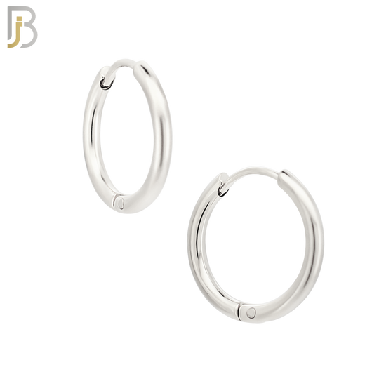 ES95S - 316L Stainless Steel 2mm Thickness Plain Hoops Design Huggies Clip On image 3