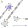 BB52 - 316L Surgical Steel Heart Shaped Zircon Threadless Push-In Industrial Barbell (PACK OF 6) image 1