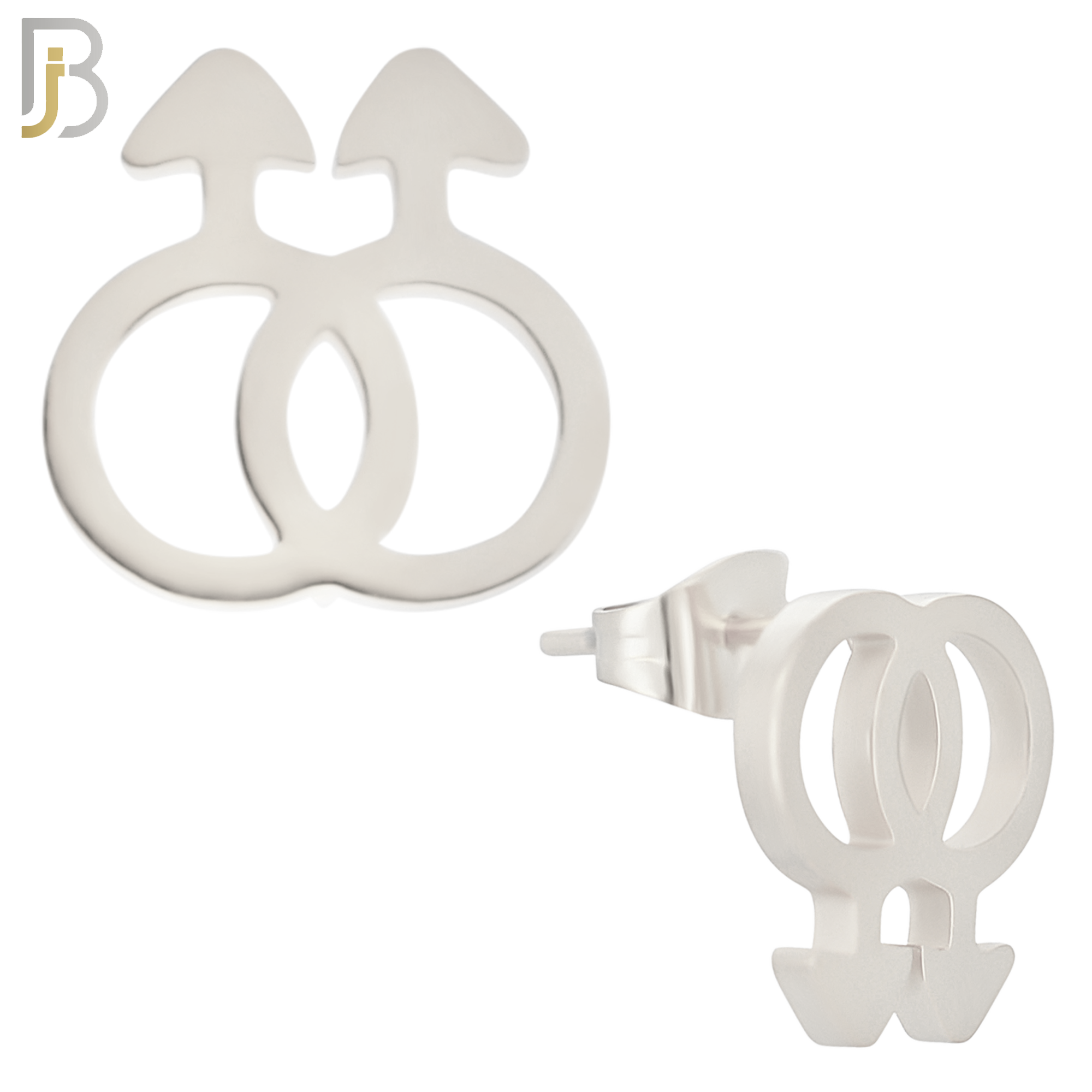 ES09 - 316L Stainless Steel LGBT Gay Symbol Gender Design Earring Stud image 1