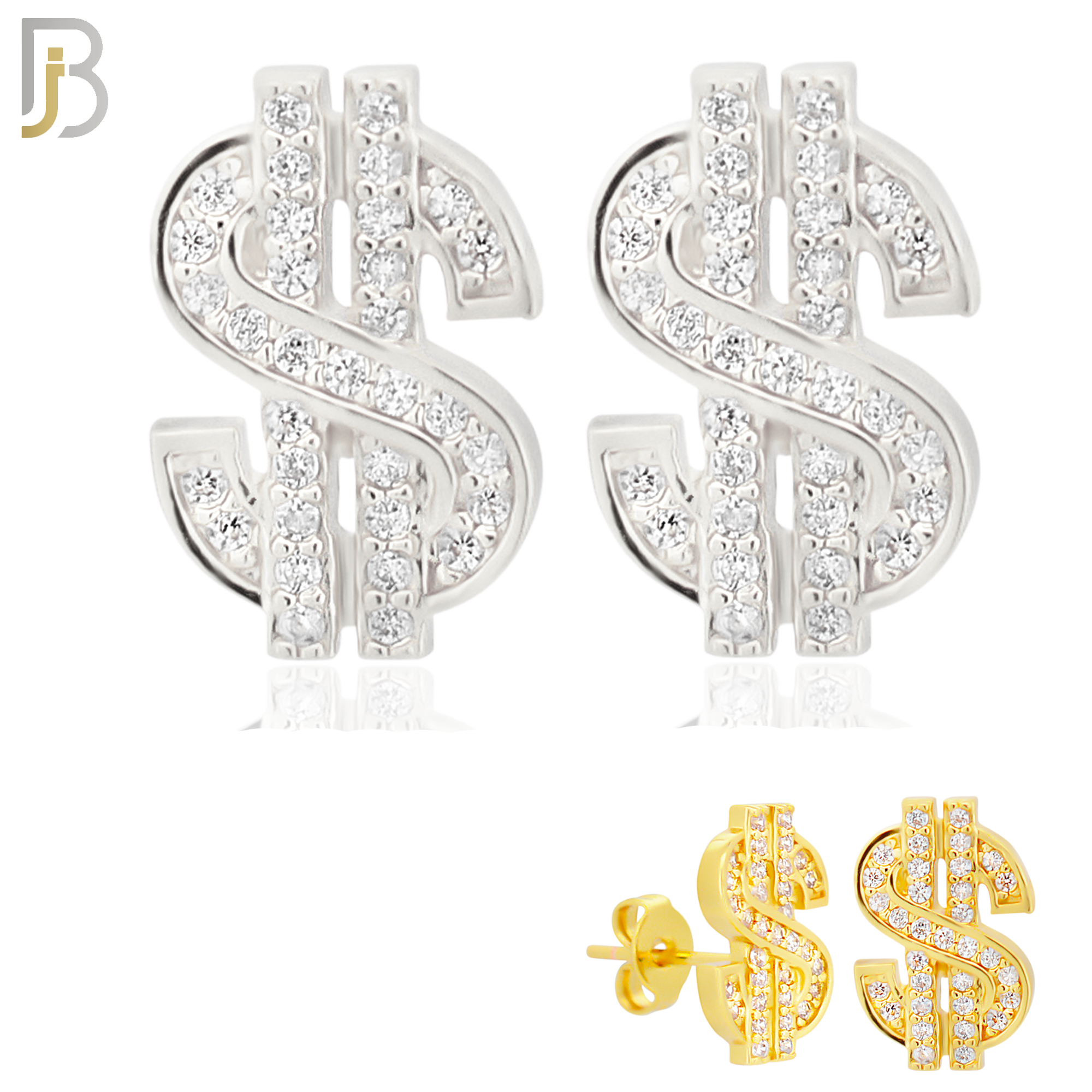 ES168 - 316L Stainless Steel Dollar Sign Design Earring Stud image 0