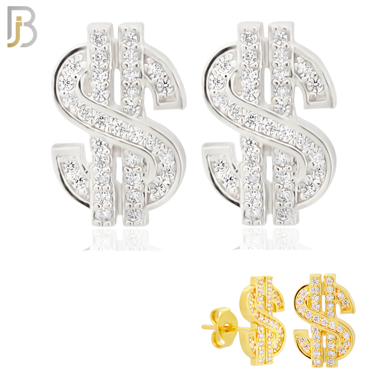 ES168 - 316L Stainless Steel Dollar Sign Design Earring Stud image 0