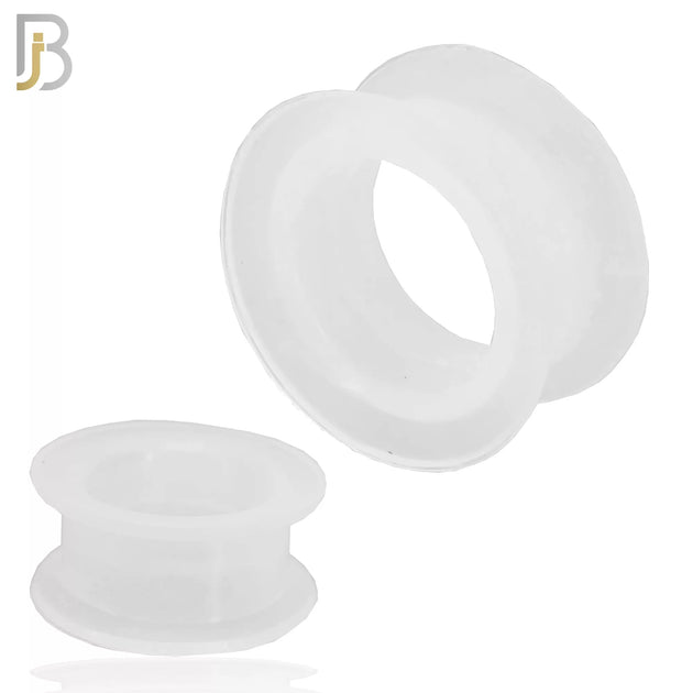 PS07C - Clear Color Hard Silicone Double Flare Plugs Pair image 0
