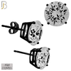 925-ES71-KC - .925 Sterling Silver Black Plated Earring Stud Casting Round Prong Setting Clear Zircon image 9