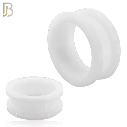 PA08W - White Tunnel Acrylic Screw On Plug/Gauges image 0