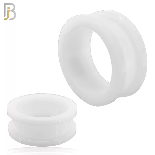 PA08W - White Tunnel Acrylic Screw On Plug/Gauges image 0