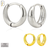 925-ES456 - 925 Sterling Silver Tapered Plain Huggies Hoop Earrings image 0