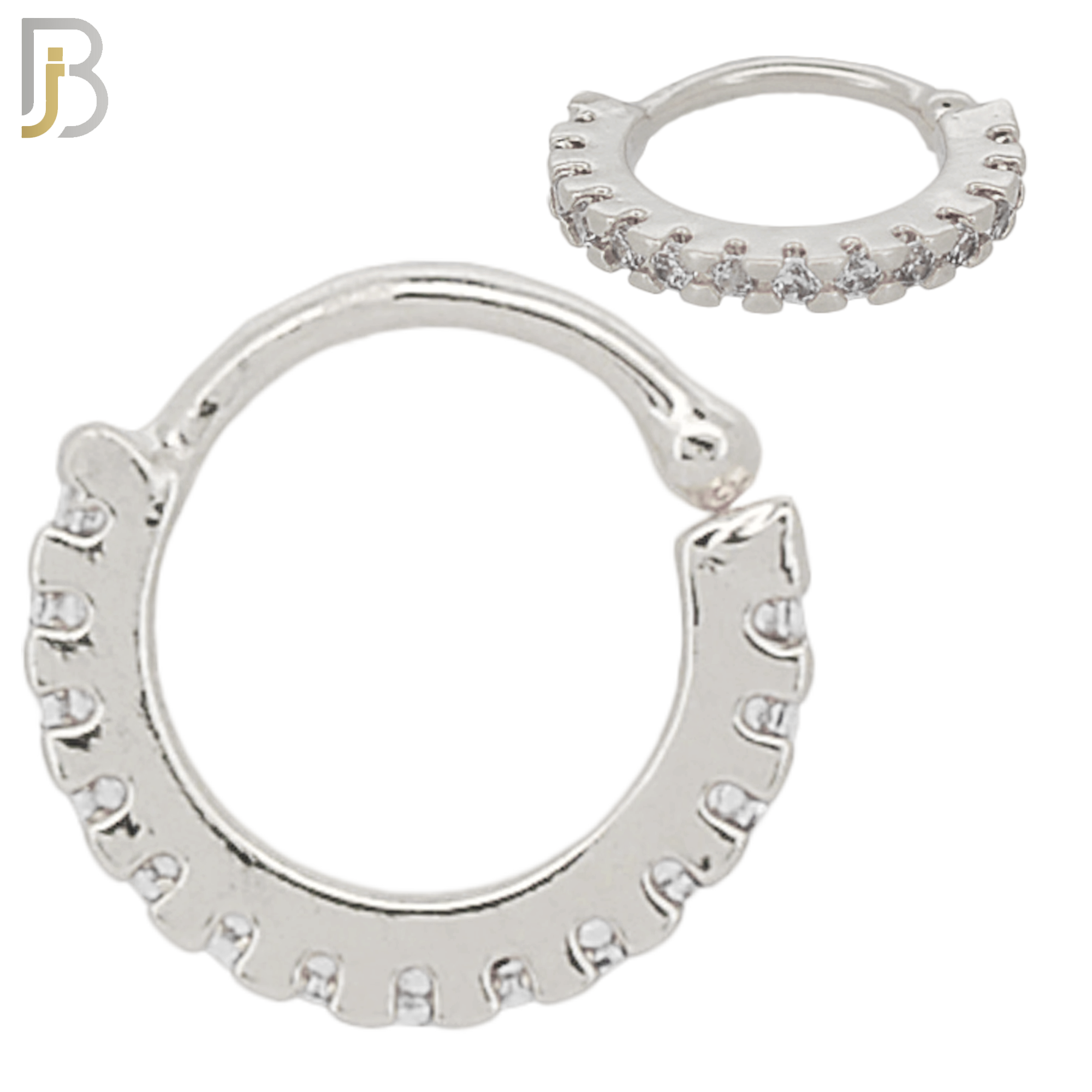 TH04 - 316L Stainless Steel Zircon Line Tragus Hoops Piercing (PACK OF 6) image 0