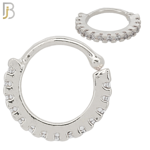 TH04 - 316L Stainless Steel Zircon Line Tragus Hoops Piercing (PACK OF 6) image 0