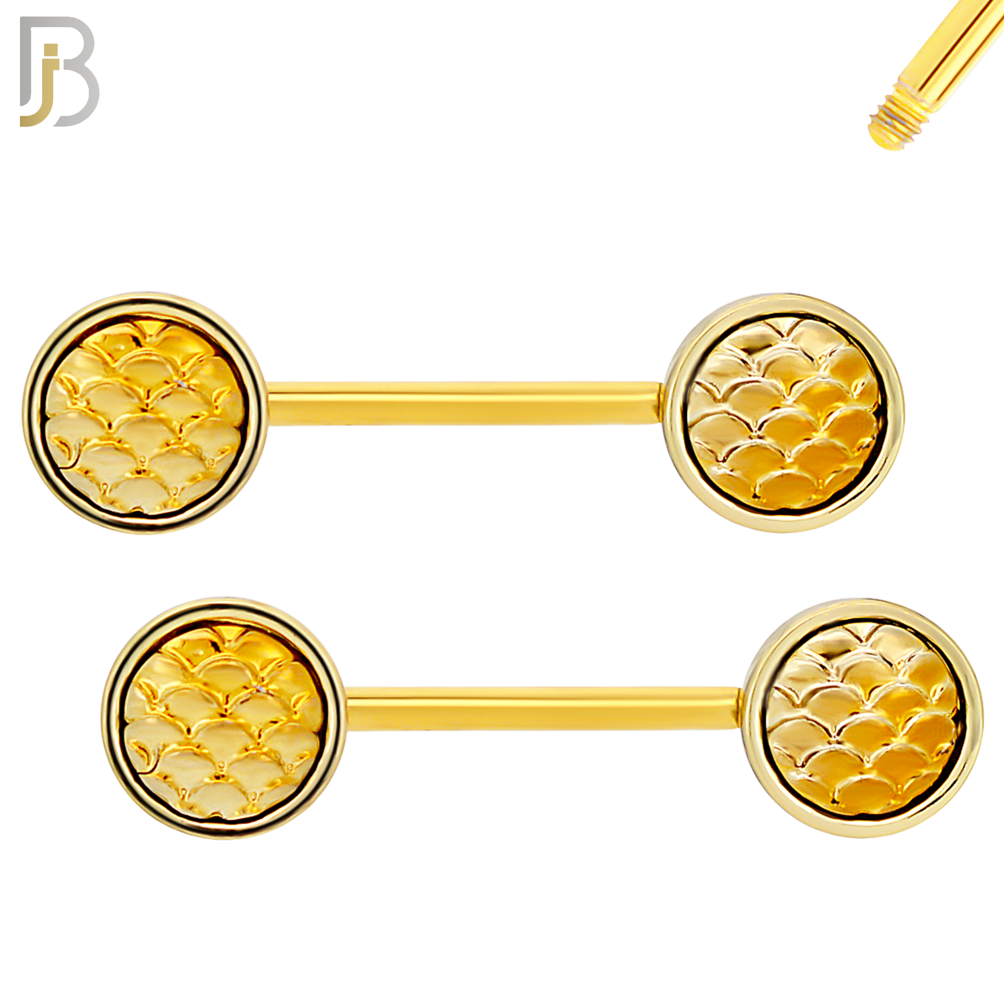 NP73 - 316L Surgical Steel Fish Scale Nipple Ring image 2