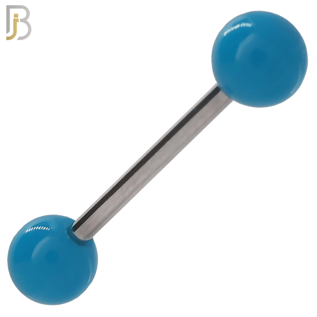 BB03S - 316L Surgical Steel Screw Barbell with Solid Acrylic Ball Screw External Threaded (PACK OF 6) image 1