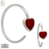 925-CT133-  925 Silver Heart Nose Hoops with Enamel - (Pack of 6) image 2