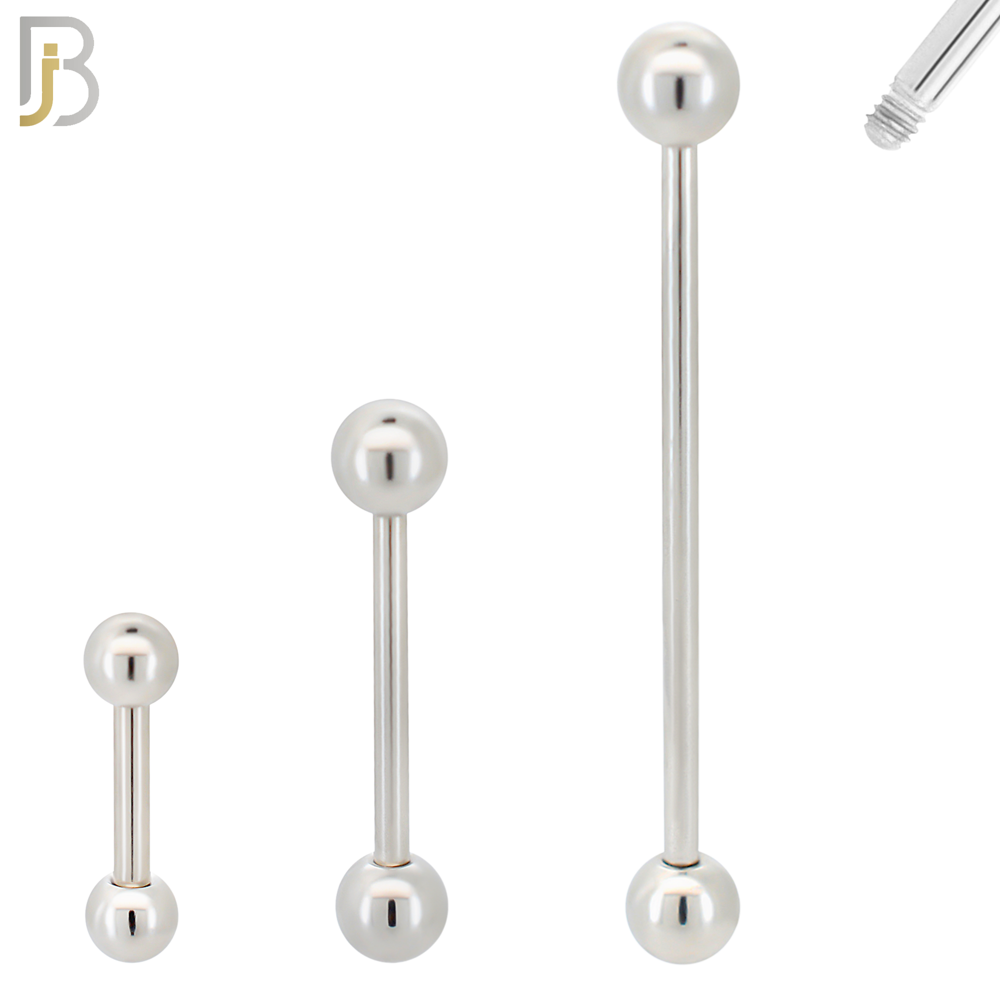 BB01S14 - 14G Thickness 316L Surgical Steel Screw  Barbell Plain Screw External Threaded (PACK OF 6) image 0