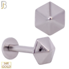 14-LB58 - 14k Solid Gold Plain Hexagon Spike Labret image 0