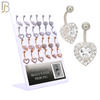 PK-NB11M - 316L Surgical Steel Different Heart Designs Banana Navel 14g 10mm Length Pack of 24 image 0