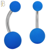 PK-NB102 - 316L Surgical Steel Different Color Balls Designs Banana Belly Ring Pack of 40 image 5
