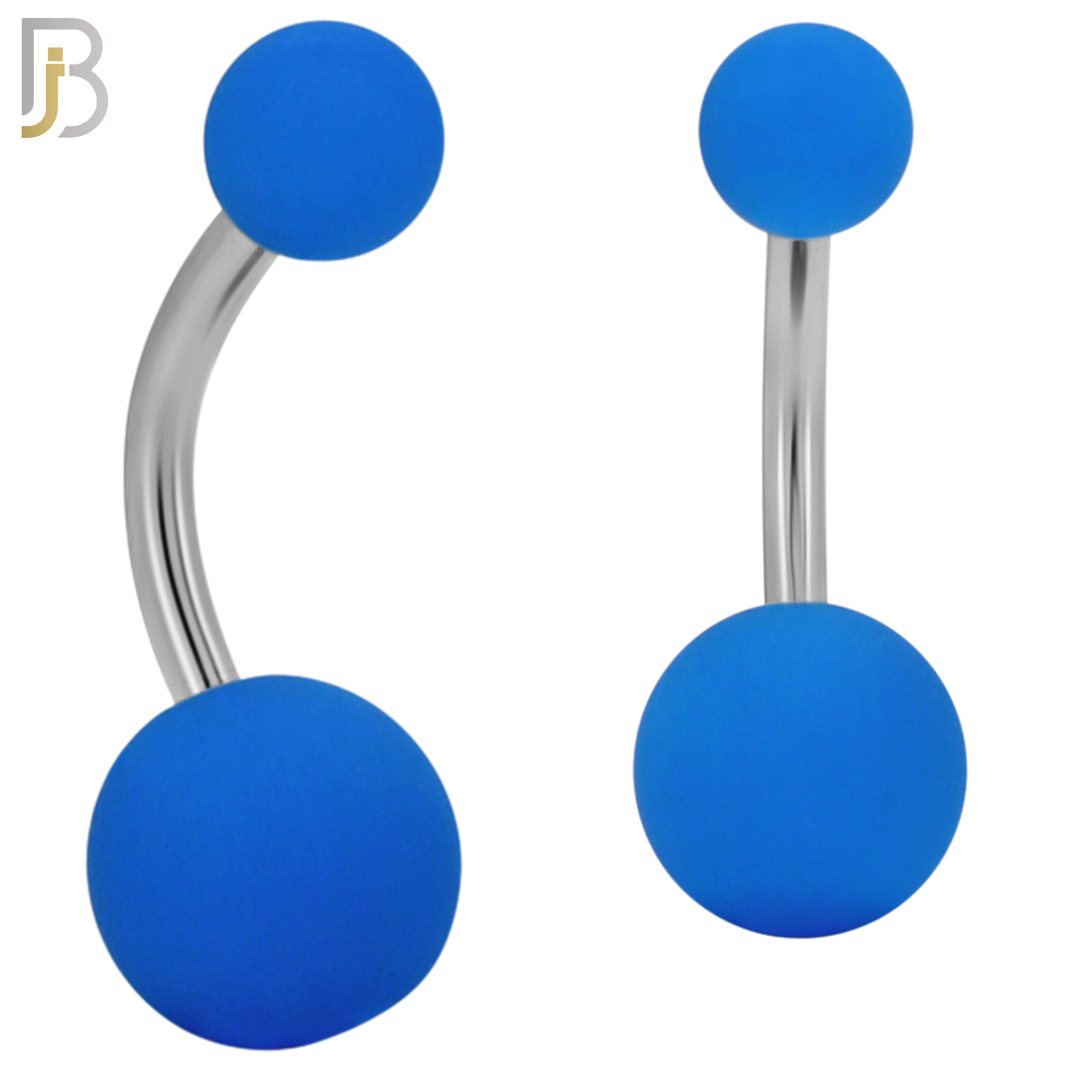 PK-NB102 - 316L Surgical Steel Different Color Balls Designs Banana Belly Ring Pack of 40 image 5