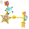 TB124 - 316L Stainless Steel Double Star Tragus/Cartilage Barbell (Pack of 6) image 6