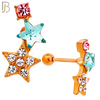 TB124 - 316L Stainless Steel Double Star Tragus/Cartilage Barbell (Pack of 6) image 4