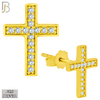 925-ES368 - .925 Sterling Silver Cross Stud Earrings image 2