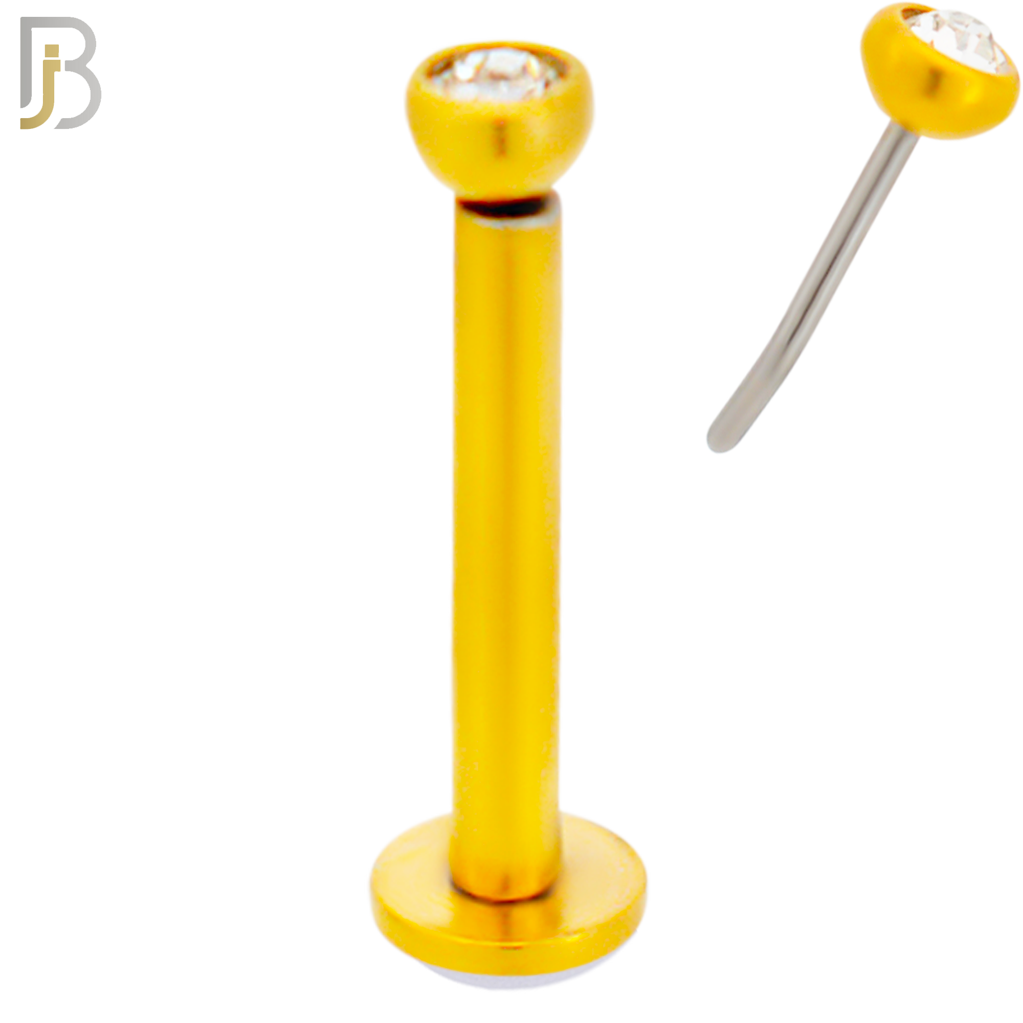 LB16G16 - 16g Thicknesss 316L Surgical Steel Assorted Plated Press Fit Bezel Setting Push In  Zircon (PACK OF 6) image 2