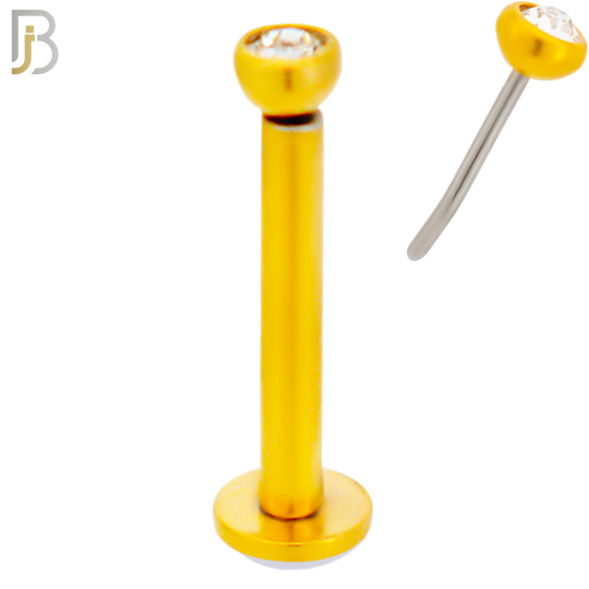 LB16G16 - 16g Thicknesss 316L Surgical Steel Assorted Plated Press Fit Bezel Setting Push In  Zircon (PACK OF 6) image 2