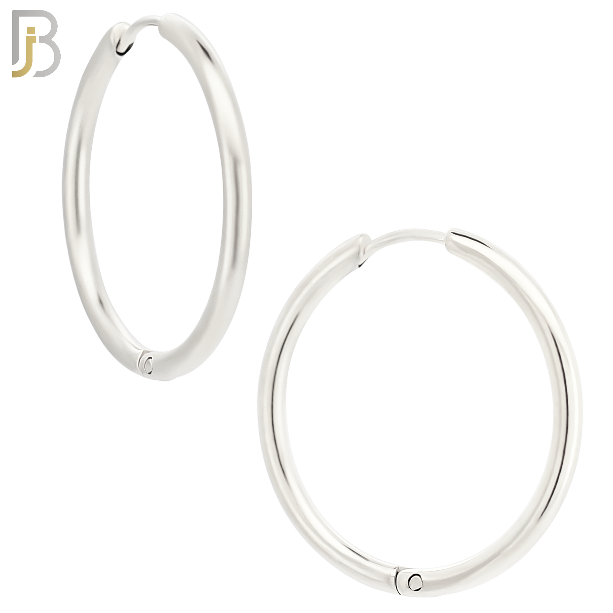 ES95S - 316L Stainless Steel 2mm Thickness Plain Hoops Design Huggies Clip On - 20mm image