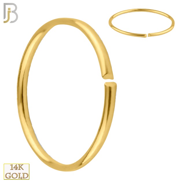 14-CT02 - 14k Solid Yellow Gold Seamless Continuous Ring Hoops Piercing image 0