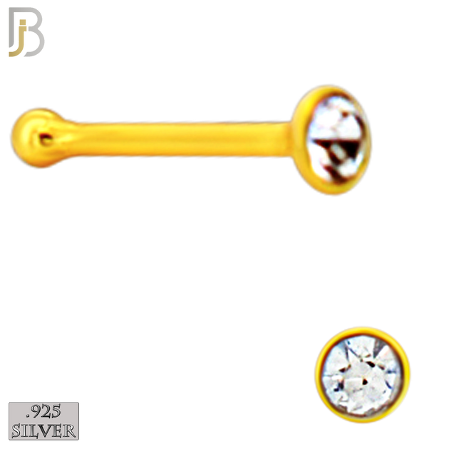 925-PK-NR08BY - 120 pcs, 18k Gold Plated Sterling Silver Nose Bones, 22g Thickness,  Assorted Shapes Tops Packages image 7