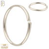 14-CT02 - 14k Solid White Gold Seamless Continuous Ring Hoops Piercing - 20g - .81mm, 1/4 - 6mm image