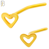 NR37L - 316L Surgical Steel L-Shape Nose Ring Plain Hollow Heart Design (PACK OF 6) image 2