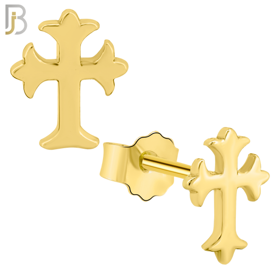 925-ES23 - .925 Sterling Silver Cross Design Earrings Studs image 2