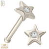 14-NR13 - 14k Solid Gold Star with CZ Nose Bone image 1