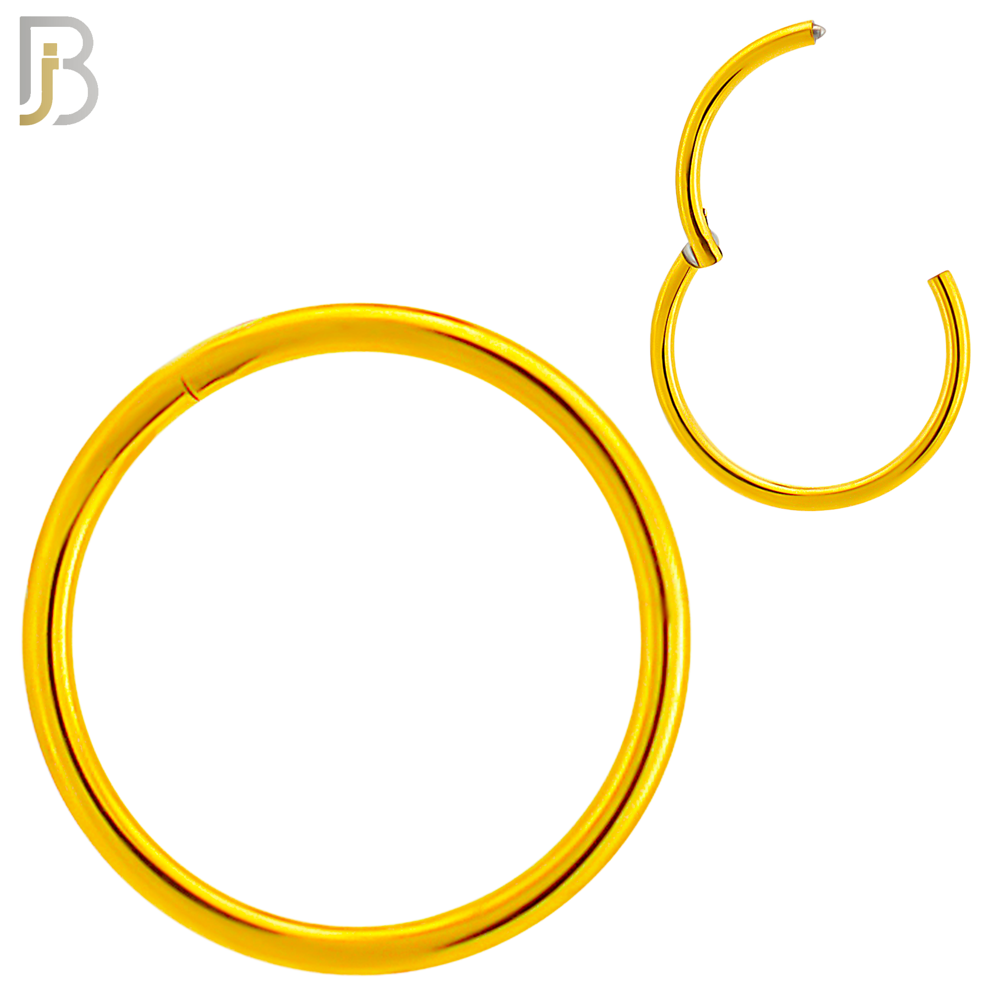 CT10G - Gold Plated 316L Surgical Steel Hinged Hoops Plain (PACK OF 6) image 1