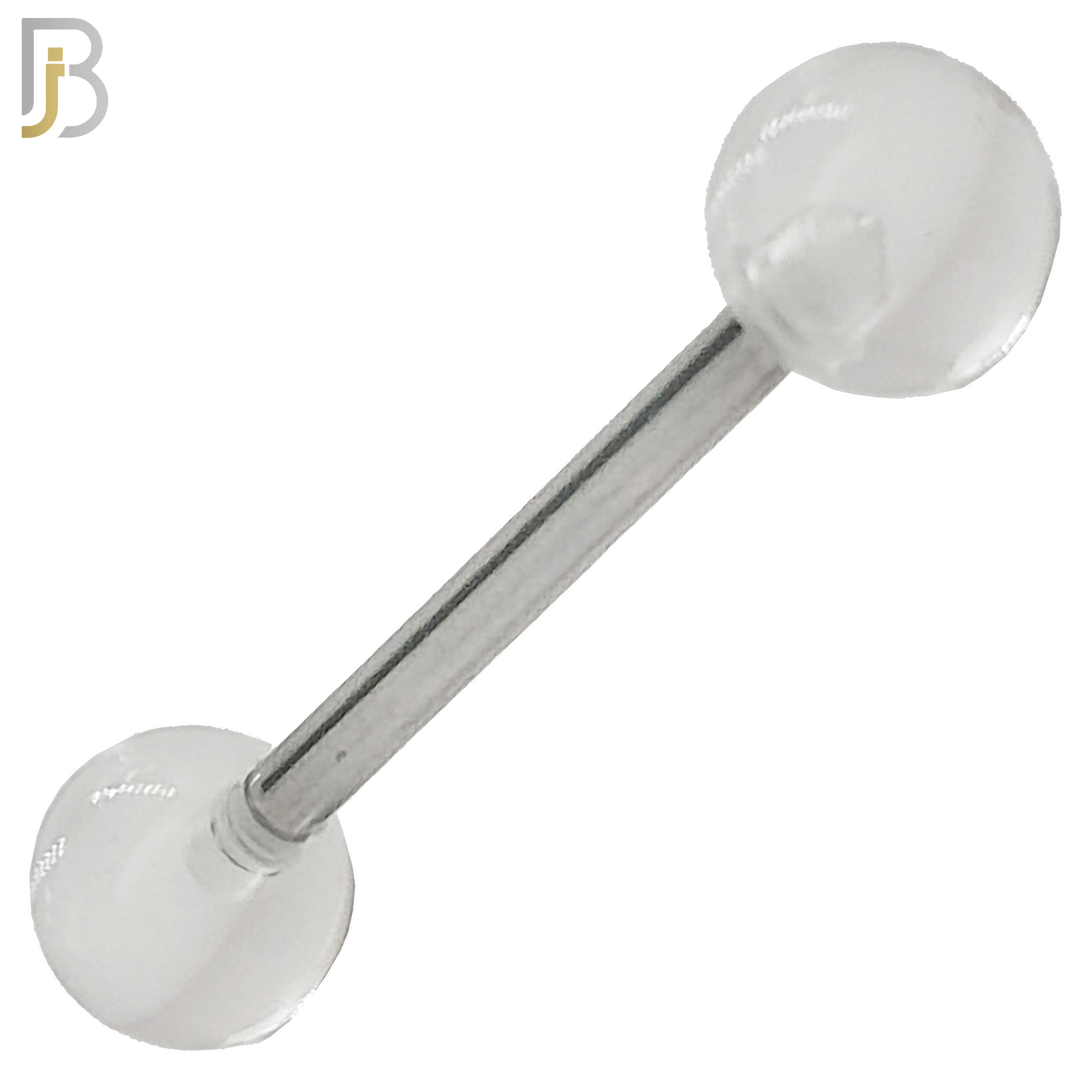 BB03T - 316L Surgical Steel Screw Barbell with Transparent Acrylic Ball Screw External Threaded (PACK OF 6) image 0