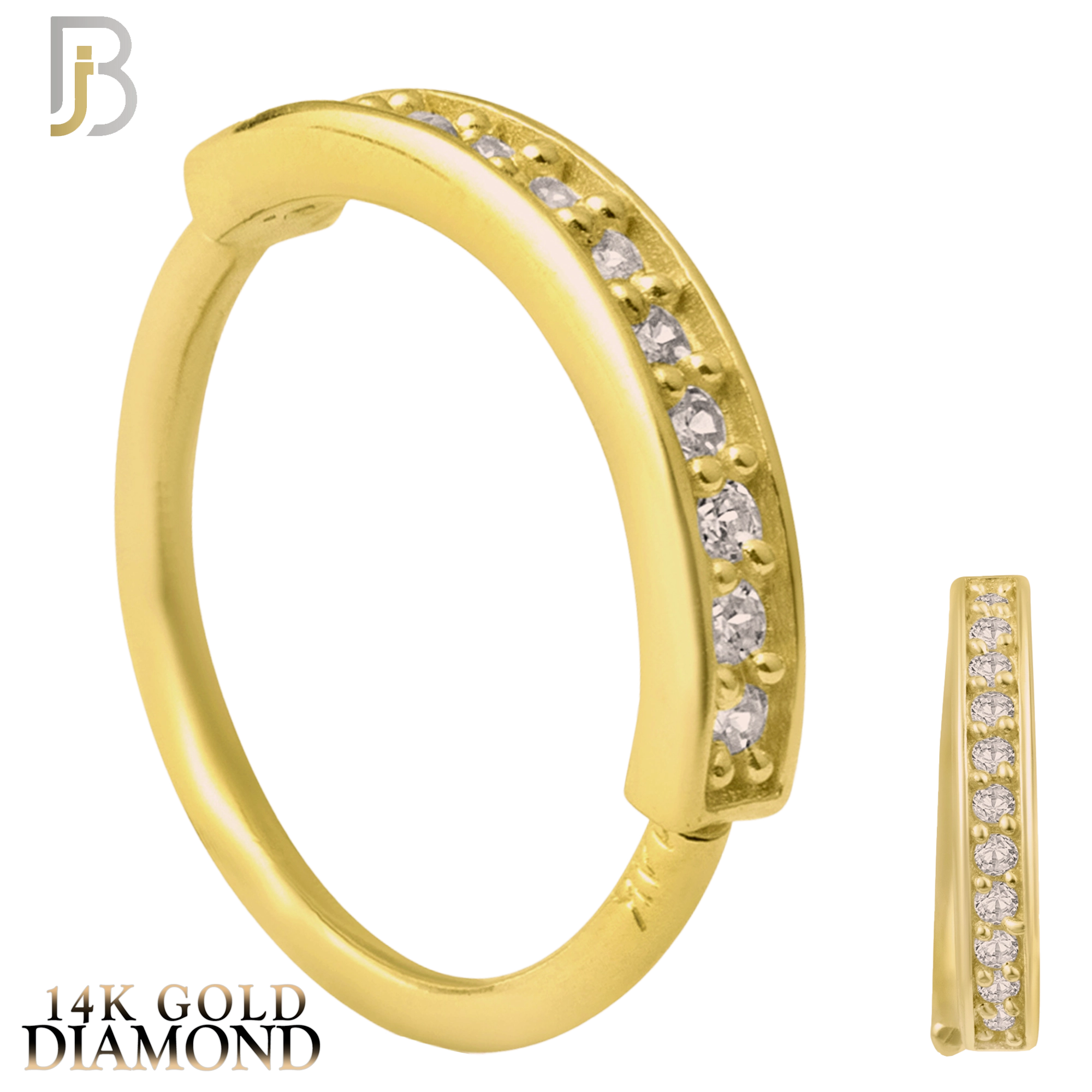 14-CT33D - 14k Yellow Gold 11 GH / SI1 Natural Diamonds Hoop Piercing image 0