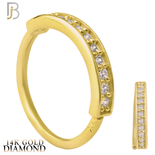 14-CT33D - 14k Yellow Gold 11 GH / SI1 Natural Diamonds Hoop Piercing image 0