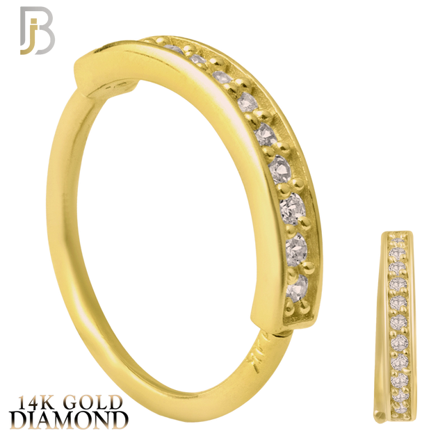 14-CT33D - 14k Yellow Gold 11 GH / SI1 Natural Diamonds Hoop Piercing image 0