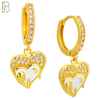 ES503 - 316L Stainless Steel Dangling Praying Virgin Mary Heart Huggies Earrings image 2
