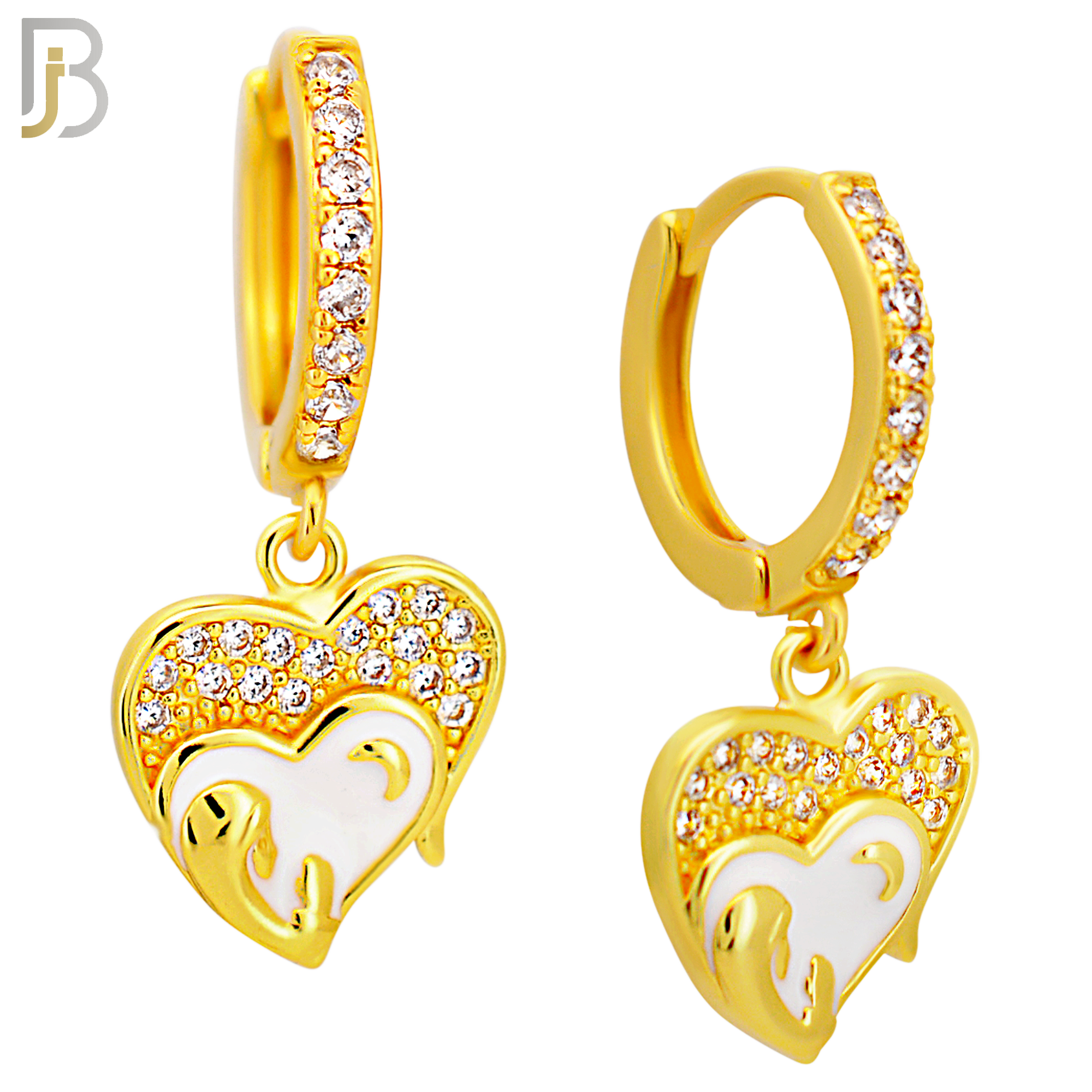 ES503 - 316L Stainless Steel Dangling Praying Virgin Mary Heart Huggies Earrings image 2